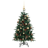 Artificial Hinged Christmas Tree with 150 LEDs & Ball Set 120 cm