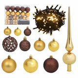 Artificial Hinged Christmas Tree with 150 LEDs & Ball Set 120 cm