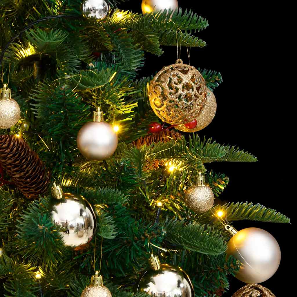 Artificial Hinged Christmas Tree with 150 LEDs & Ball Set 120 cm