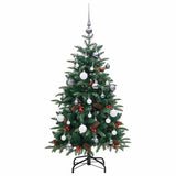Artificial Hinged Christmas Tree with 150 LEDs & Ball Set 120 cm