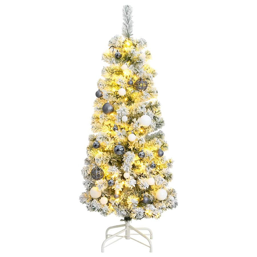Artificial Hinged Christmas Tree with 150 LEDs & Ball Set 120 cm