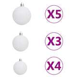 Artificial Hinged Christmas Tree with 150 LEDs & Ball Set 150 cm - Close-Up Angle