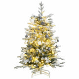 Artificial Hinged Christmas Tree with 150 LEDs & Ball Set 120 cm