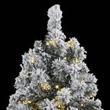 Artificial Hinged Christmas Tree 300 LEDs & Flocked Snow 180 cm