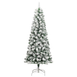 Artificial Hinged Christmas Tree 300 LEDs & Flocked Snow 180 cm - Top-Down View