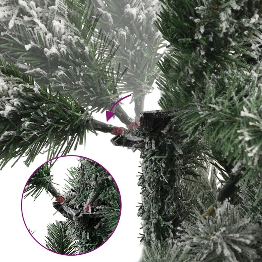 Artificial Hinged Christmas Tree 300 LEDs & Flocked Snow 210 cm
