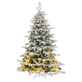Artificial Hinged Christmas Tree 300 LEDs & Flocked Snow 210 cm