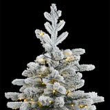 Artificial Hinged Christmas Tree 300 LEDs & Flocked Snow 210 cm - Front View