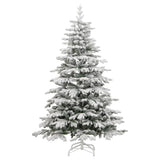 Artificial Hinged Christmas Tree 300 LEDs & Flocked Snow 210 cm - Top-Down View