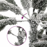Artificial Hinged Christmas Tree 300 LEDs & Flocked Snow 210 cm - Rear View