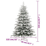 Artificial Hinged Christmas Tree 300 LEDs & Flocked Snow 210 cm - Extra Image