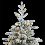 Artificial Hinged Christmas Tree 300 LEDs & Flocked Snow 240 cm - Front View