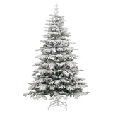 Artificial Hinged Christmas Tree 300 LEDs & Flocked Snow 240 cm - Top-Down View