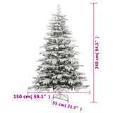 Artificial Hinged Christmas Tree 300 LEDs & Flocked Snow 240 cm - Extra Image
