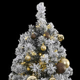Artificial Hinged Christmas Tree with 300 LEDs & Ball Set 180 cm - Side View