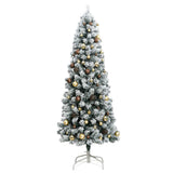 Artificial Hinged Christmas Tree with 300 LEDs & Ball Set 210 cm