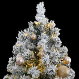 Artificial Hinged Christmas Tree with 300 LEDs & Ball Set 180 cm - Side View