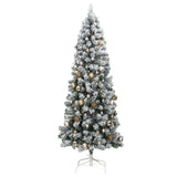 Artificial Hinged Christmas Tree with 300 LEDs & Ball Set 210 cm - Top-Down View