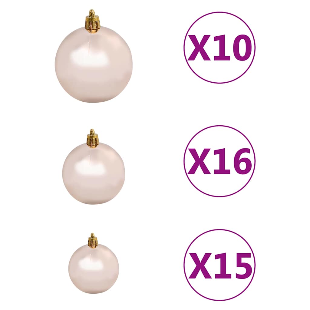 Artificial Hinged Christmas Tree with 300 LEDs & Ball Set 210 cm
