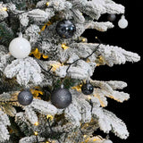 Artificial Hinged Christmas Tree 300 LEDs & Ball Set 210 cm - Side View