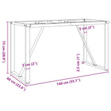 Dining Table Legs O-Frame 140x60x73 cm Steel
