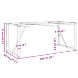 Dining Table Legs O-Frame 160x80x73 cm Steel - Extra Image
