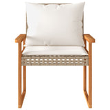 4 Piece Garden Lounge Set with Cushions Mix Beige Poly Rattan - Rear View