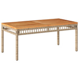 4 Piece Garden Lounge Set with Cushions Mix Beige Poly Rattan - Close-Up Angle