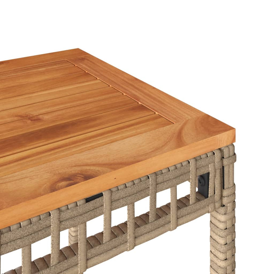 3 Piece Bistro Set with Cushions Mix Beige Acacia Wood