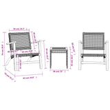 3 Piece Bistro Set Black Poly Rattan and Solid Wood Acacia - Extra Image