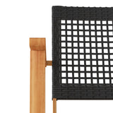 Garden Chairs 2 pcs Black Poly Rattan and Acacia Wood - Low Angle