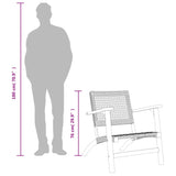 Garden Chairs 2 pcs Black Poly Rattan and Acacia Wood - Extra Image