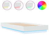Bed Frame without Mattress with LED Lights White 90x190 cm - Front View
