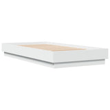 Bed Frame without Mattress with LED Lights White 90x190 cm - Side View