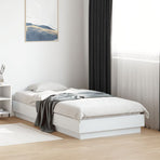 Bed Frame without Mattress with LED Lights White 90x190 cm
