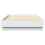Bed Frame without Mattress with LED Lights White 90x190 cm - Rear View