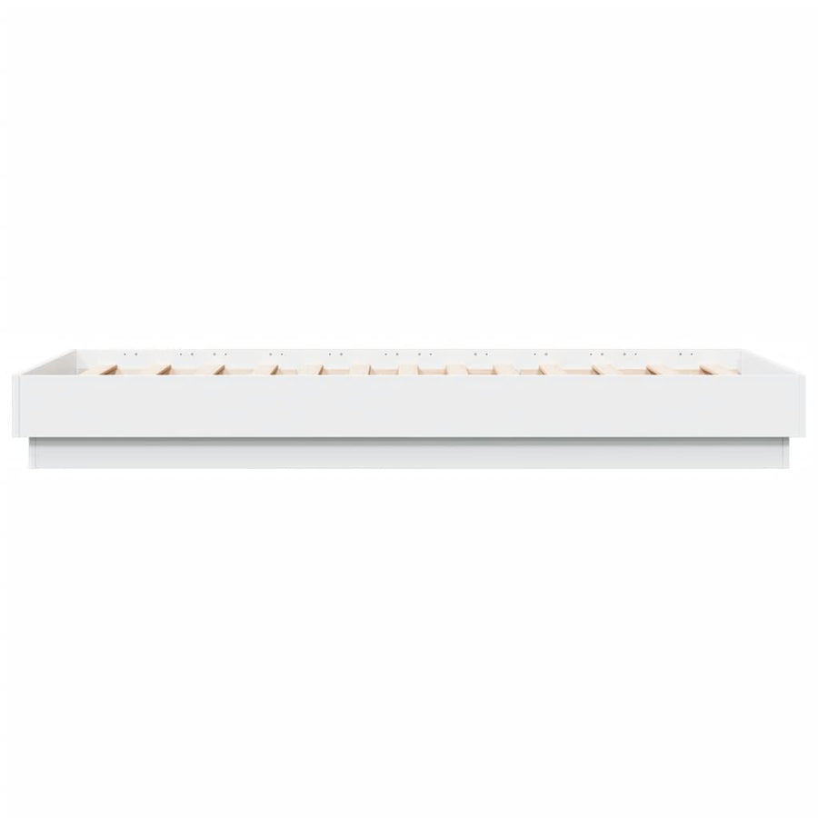Bed Frame without Mattress with LED Lights White 90x190 cm