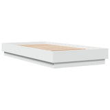 Bed Frame without Mattress with LED Lights White 90x190 cm - Low Angle