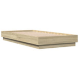 Bed Frame without Mattress with LED Lights Sonoma Oak 90x190 cm
