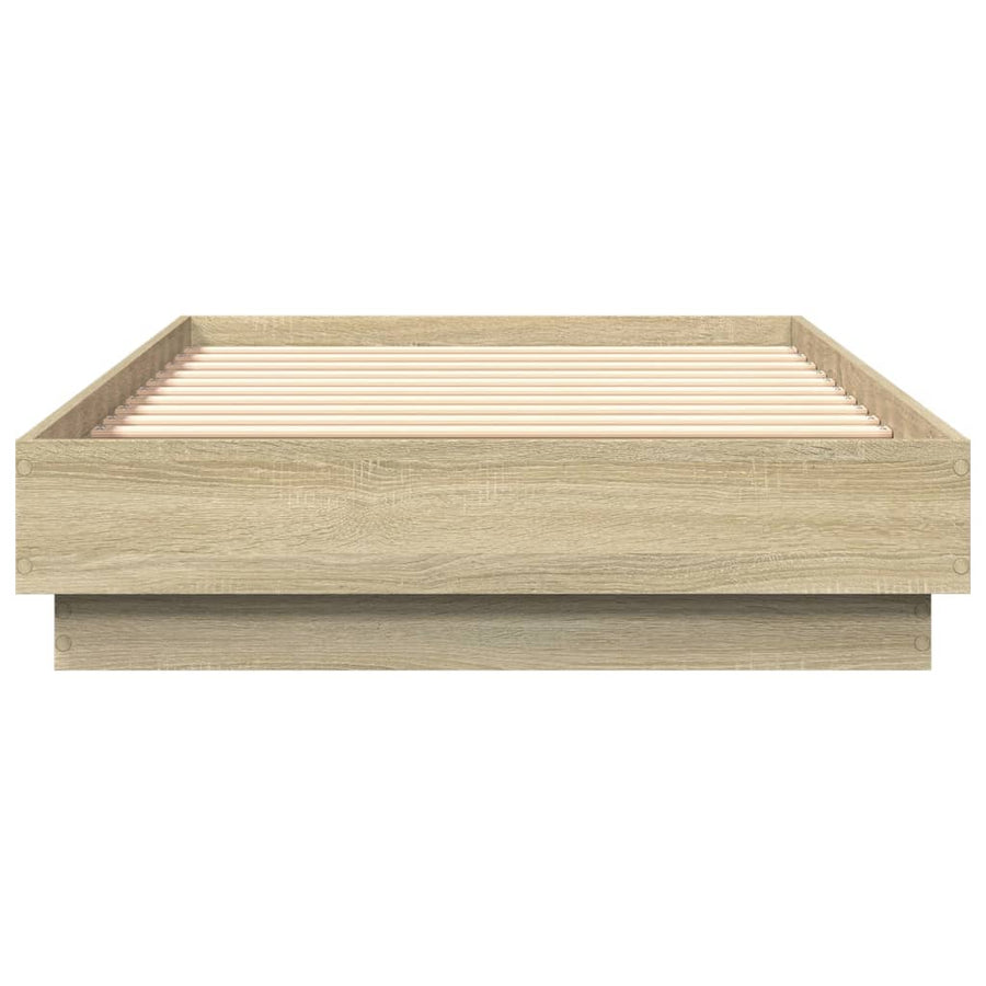 Bed Frame without Mattress with LED Lights Sonoma Oak 90x190 cm