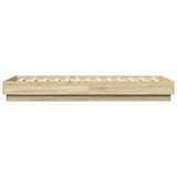 Bed Frame without Mattress with LED Lights Sonoma Oak 90x190 cm