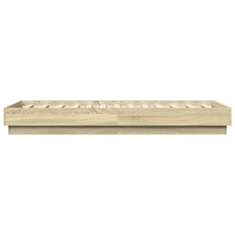 Bed Frame without Mattress with LED Lights Sonoma Oak 90x190 cm