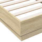 Bed Frame without Mattress with LED Lights Sonoma Oak 90x190 cm