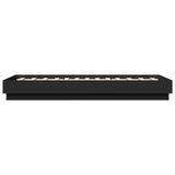 Bed Frame without Mattress Black 90x190 cm Engineered Wood - 45-Degree Angle