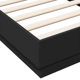Bed Frame without Mattress Black 90x190 cm Engineered Wood - Close-Up Angle