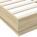 Bed Frame without Mattress Sonoma Oak 90x190 cm Engineered Wood - Close-Up Angle