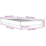 Bed Frame without Mattress Sonoma Oak 90x190 cm Engineered Wood
