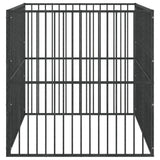 Dog Playpen 4 Panel Black Galvanised Steel - Top-Down View