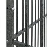 Dog Playpen 4 Panel Black Galvanised Steel - Close-Up Angle