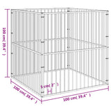 Dog Playpen 4 Panel Black Galvanised Steel